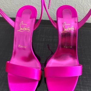 Christian Louboutin Pink Loubigirl 100 Heeled Sandals holly pink color